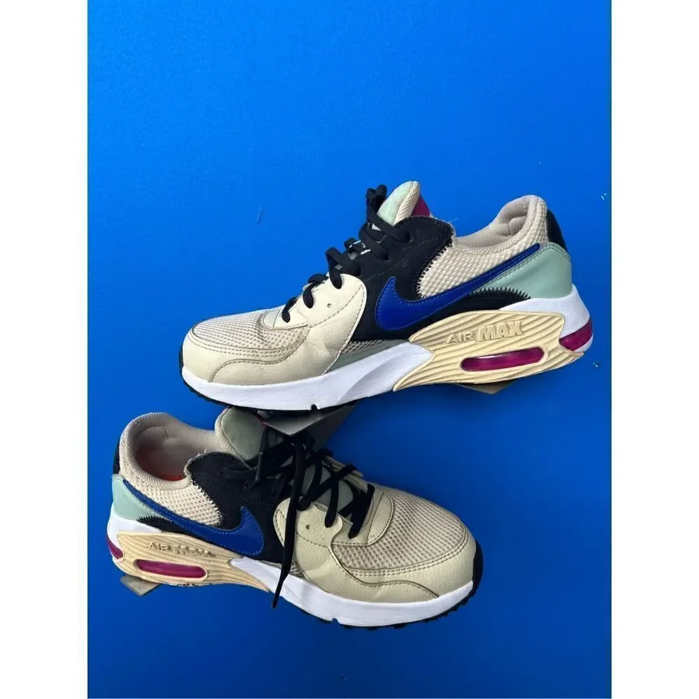 Nike Air Max Women’s Excee Sneakers CD5432-200 Shoes Tan Blue Black Size US 9.5